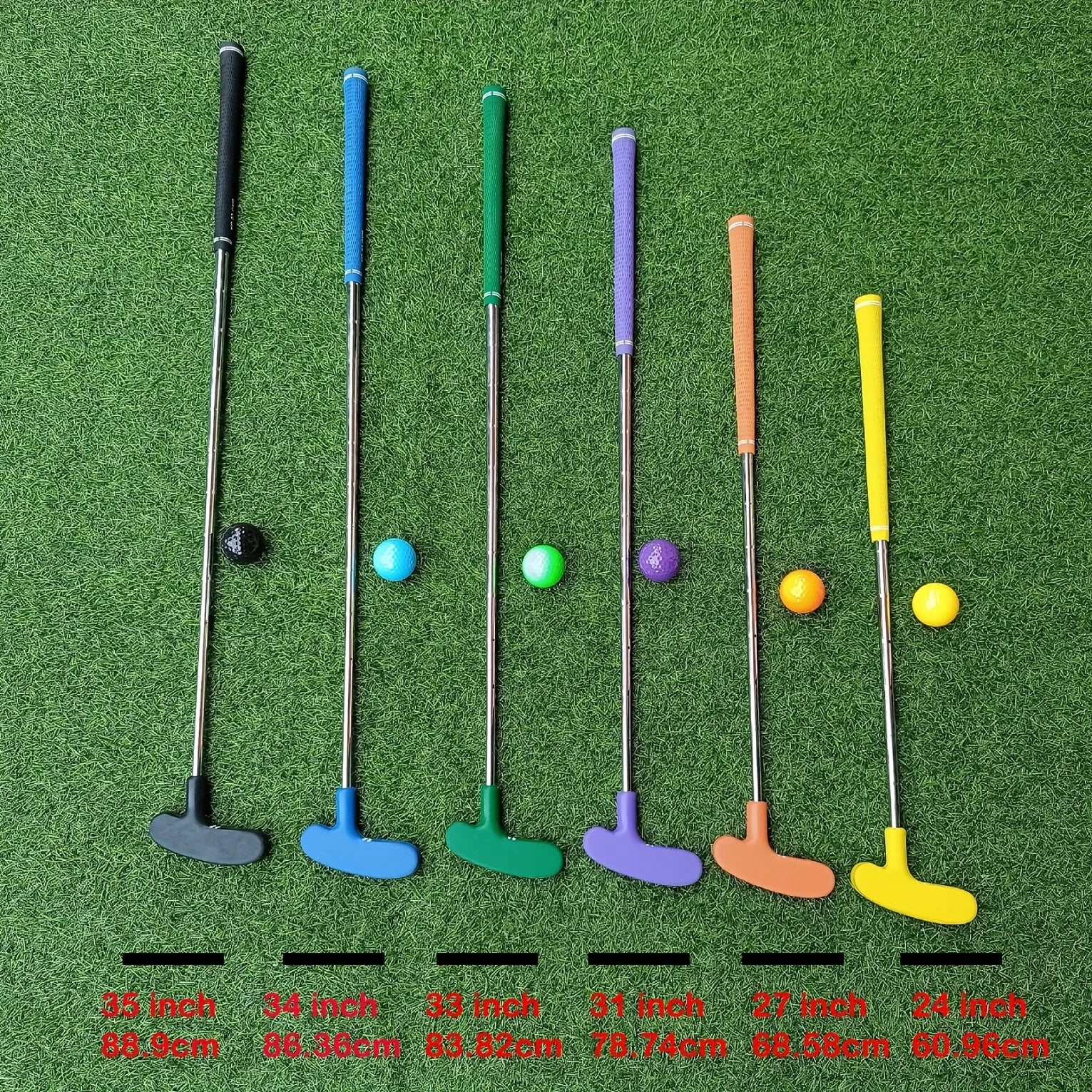 6pcs golf putter 6 balls , mini golf putter, rubber golf putter,kids putter high-quality materials, rubber head with zinc alloy