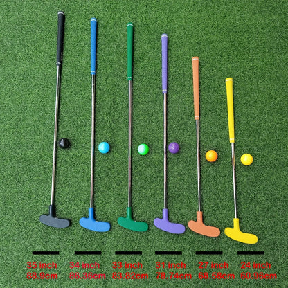6pcs golf putter 6 balls , mini golf putter, rubber golf putter,kids putter high-quality materials, rubber head with zinc alloy