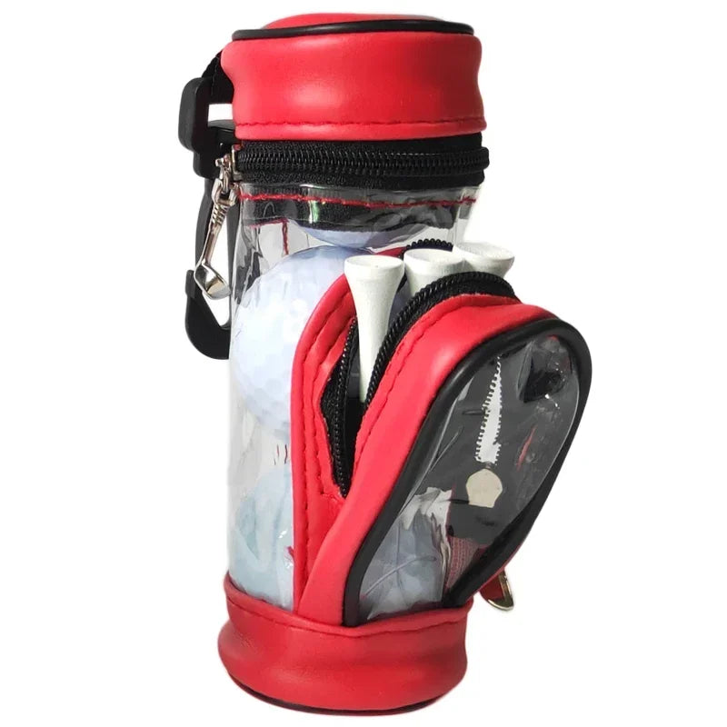 Portable Small Golf Ball Bag Carrier Tee Holder Storage Case Pouch with 3 Balls and 3 Tees Set for Training Practice Accessories
