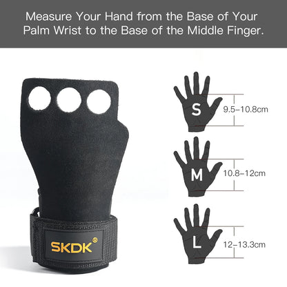 Gym Gloves Grips Cowhide Weightlifting Workout Gloves Hand Palm Protector Gymnastics Hand Grips Pull up, Kettlebells, Training