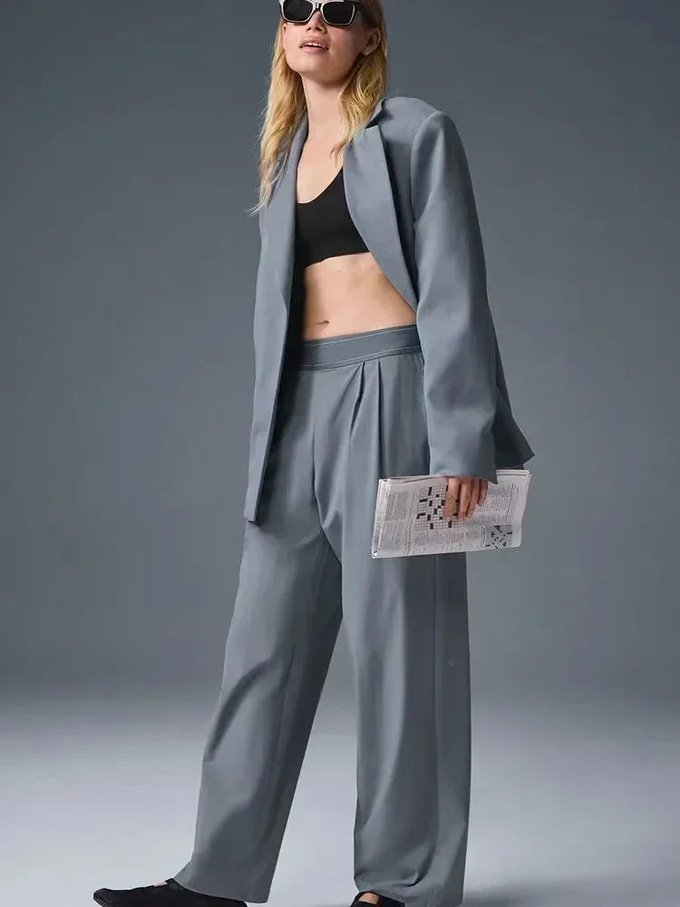 2025 Sports Yoga Pants Women High Waist Summer Casual Straight Leg Pants Comfortable Versatile Solid Trousers Women Clothing