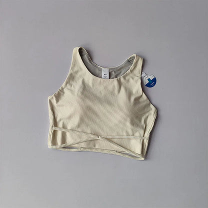 Yoga Clothes Crop Tops Women's Summer Professional Fitness Clothes Pilates Outer Wear Breathable One-piece Cup Vest Clothing