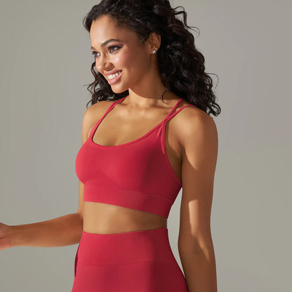 Women Sports Bra Sexy Yoga Bra Fitness Top for Gym Cross Straps Camisole Bra Seamless Workout Running Women Bra Yoga Clothing