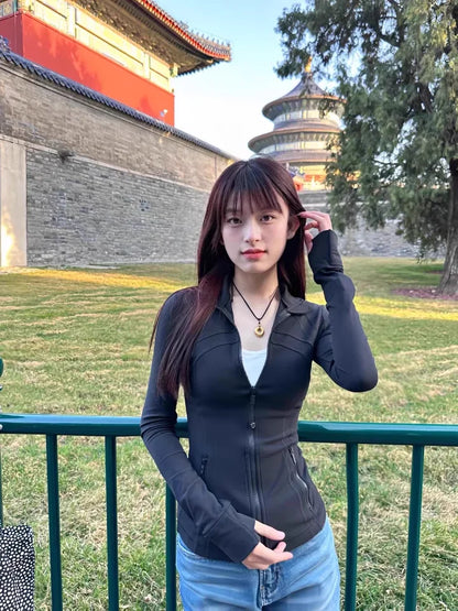 Yoga Outfits for Women Professional Stand Collar Coat Breathable Long Sleeve Gym Essentials