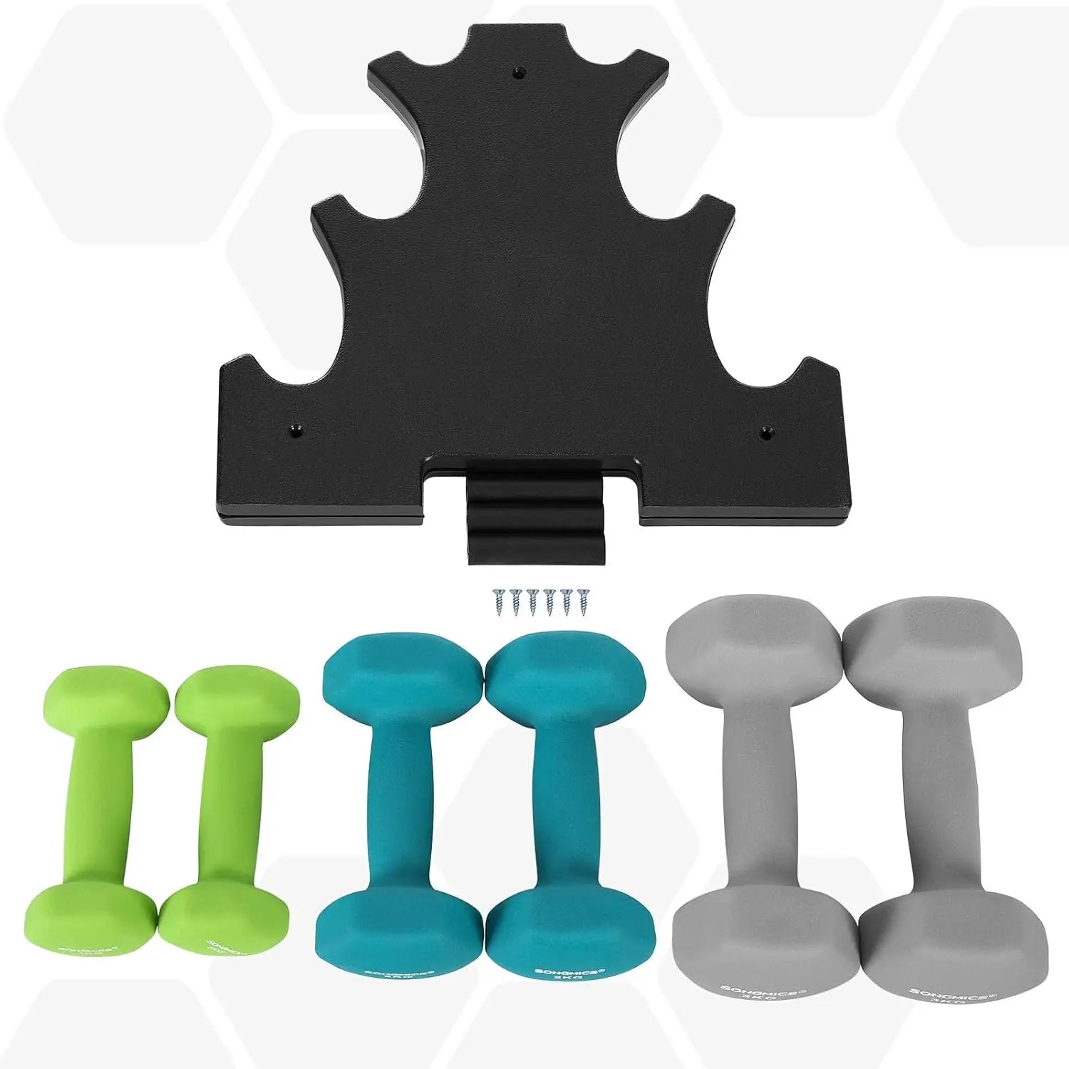 SONGMICS Dumbbell Set Short dumbbells Dumbbell Set 12kg Hexagon Neoprene dumbbells