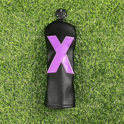 Golf club covers - white and green with large numbers, fits all clubs