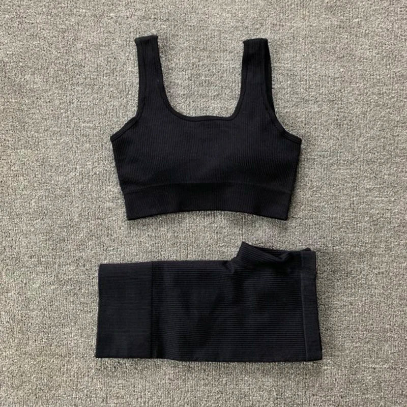 Women Seamless White Yoga Suit Fitness Workout Suits Sport Bra High Waist Leggings Sexy Deep-V Gym Clothing New Sportswear