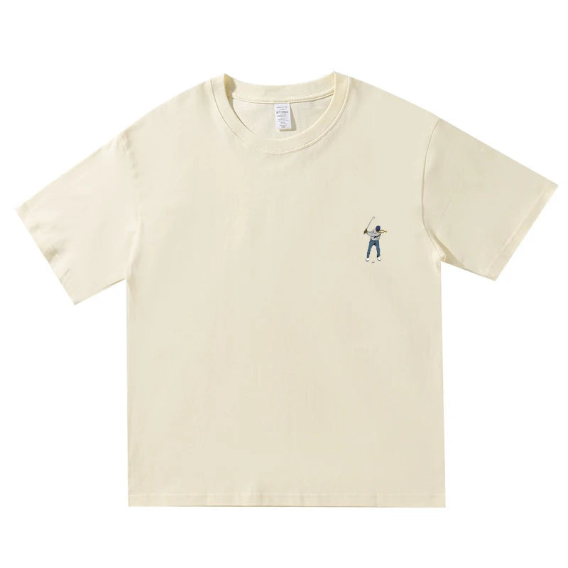 Summer New Golf T-shirt Unisex Golf Round Neck Top Breathable Loose Sports T-shirt Golf Wear for Men and Women