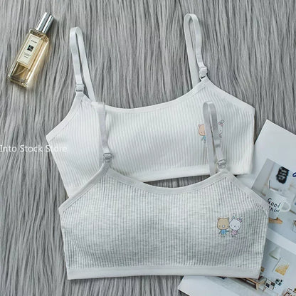 8-16 Years Kids Bras Young Girls Underwear Teenage Training Bras Women Cotton Kids cute Brassiere Tube Tops Girl's Sport Bras