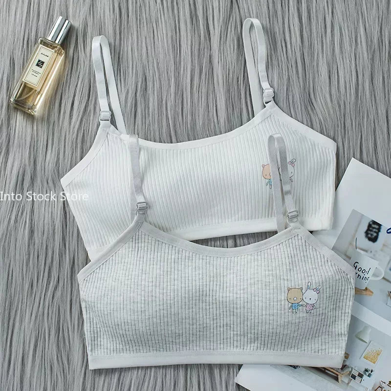 8-16 Years Kids Bras Young Girls Underwear Teenage Training Bras Women Cotton Kids cute Brassiere Tube Tops Girl's Sport Bras