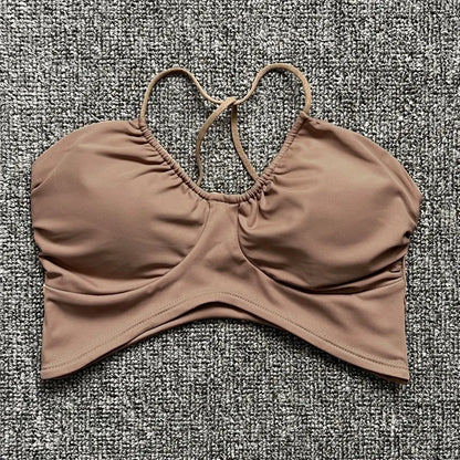 2025 Pad Spandex Nylon Sport Bras Women Sports Bra Gym Gym Fitness Push Up Tank Top Women Cross Yoga Ballet Dance Underwear