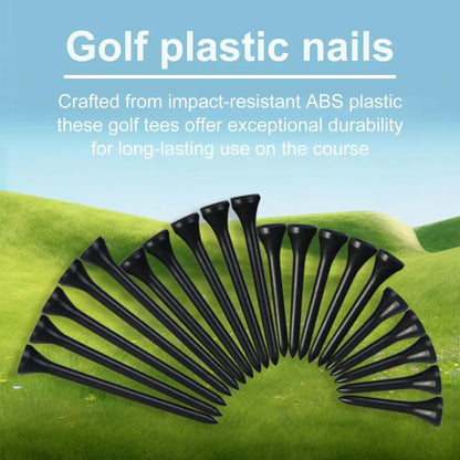50 Pack Professional Golf Tees Plastic Black Golf Tees Tall Tees Bulk Reduce Side Spin And Friction Golf Accessory