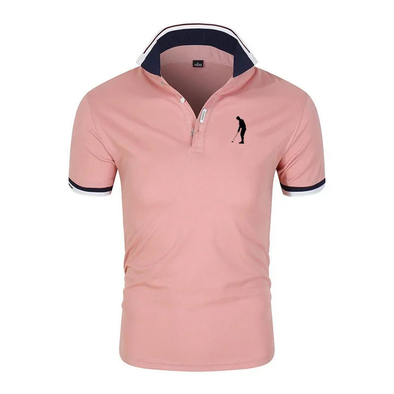 Golf T-shirt for Men Lapel Short Sleeve Breathable POLO Shirt Button Summer Pullovers Fashion Trend T-Shirt Man Streetwear Tops