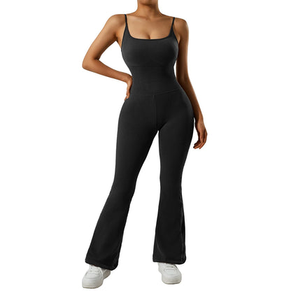 Jumpsuits Women Summer Sleeveless Yoga Clothing Solid Bodycon Rompers Backless Fashion Casual Streetwear Sporty Overall Women