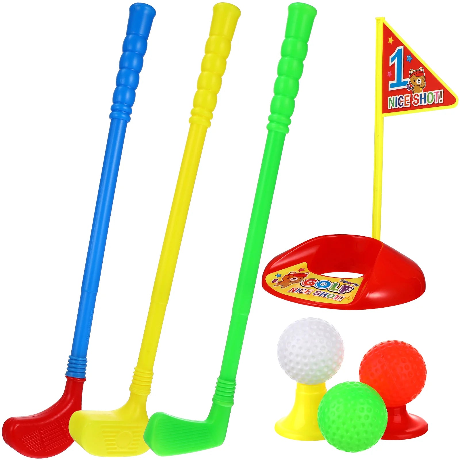 Mini Golf Set For Kids Golf Clubs Plastic Kids Golf Toy Set Balls Practice Holes Flags Stakes Children Educational Toys Golf