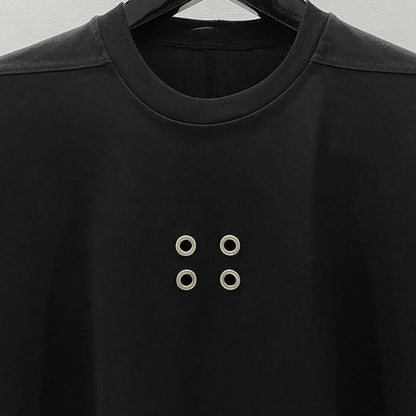 Men's Casual T-shirt Fashion Tees for Man Hole Design Oversized Short Shirt Cotton O-neck Streetwear Men's Clothing