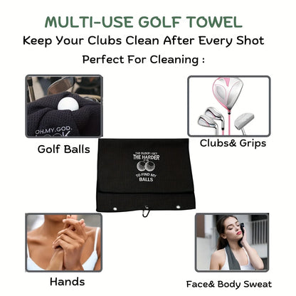 Funny Microfiber Premium Golf Towel, Embroidered Golf Towels for Golf Bags for Men&Women, Golf Accessories for Men Golfers
