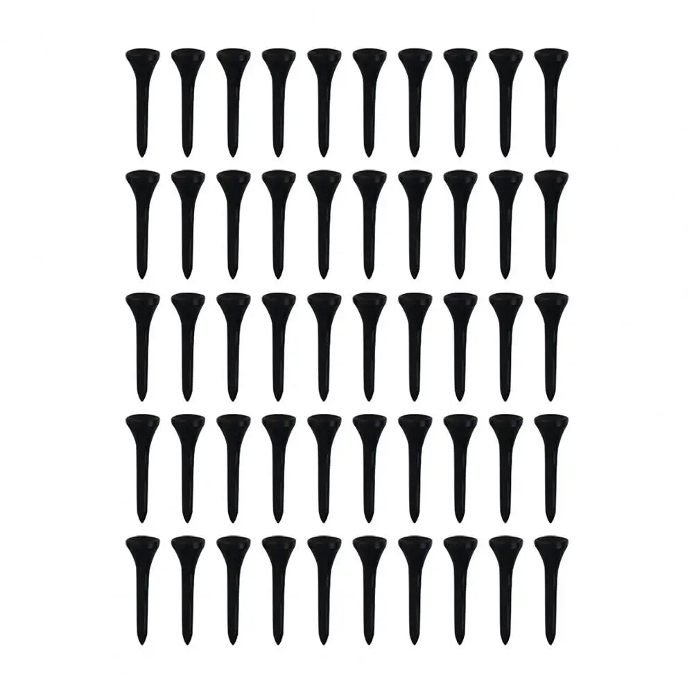50 Pack Professional Golf Tees Plastic Black Golf Tees Tall Tees Bulk Reduce Side Spin And Friction Golf Accessory