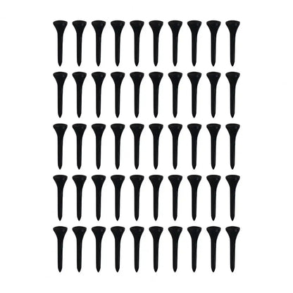 50 Pack Professional Golf Tees Plastic Black Golf Tees Tall Tees Bulk Reduce Side Spin And Friction Golf Accessory