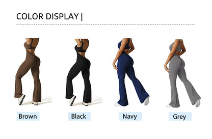 2025 Spring and Summer New Women's Slim Hip Lifting One-piece U Neck Sexy Backless Sleeveless Sports Yoga Clothing