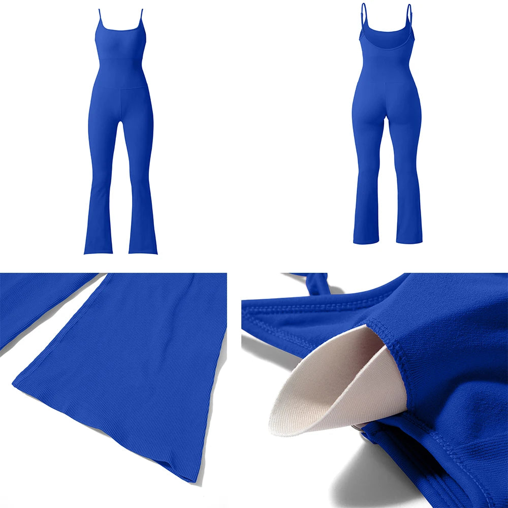 Jumpsuits Women Summer Sleeveless Yoga Clothing Solid Bodycon Rompers Backless Fashion Casual Streetwear Sporty Overall Women