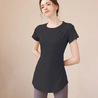 2024 Yoga Clothes Women Top Short Sleeve Sportswear Woman Gym Running T-shirt Yoga Wear Fitness Pilates Blouse Yoga Clothing