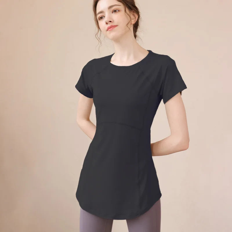 2024 Yoga Clothes Women Top Short Sleeve Sportswear Woman Gym Running T-shirt Yoga Wear Fitness Pilates Blouse Yoga Clothing