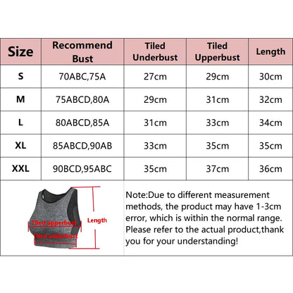 Women's Workout Sports Bras Fitness Padded Bra Yoga Crop Tank Tops Sports Bra Shock-absorbing Ring Free Vest Fitness Bralette