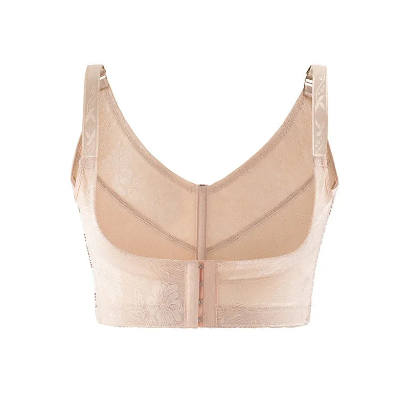 Women's Gathering Shaping Sports Bra With Reinforced Chest Support for Side Bust Adjustment Comfortable Body Shaper