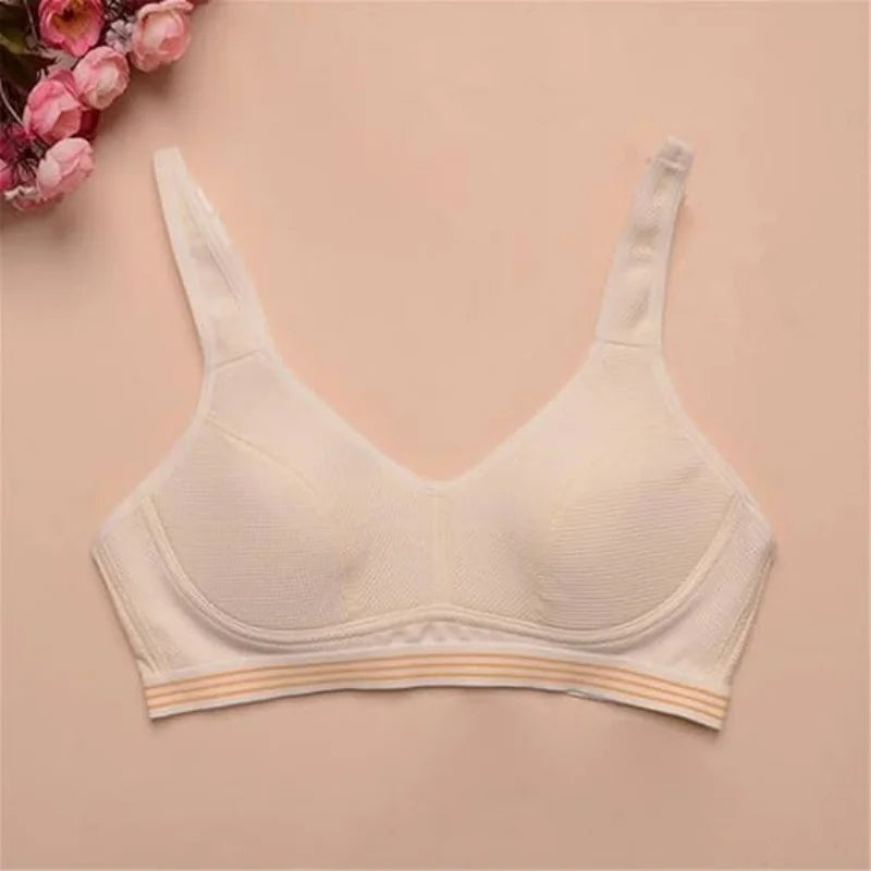 Teen Girls Sport Bras with Adjustable Strap Wire Free A Cup Training Bras for Big Girls 3 Pack