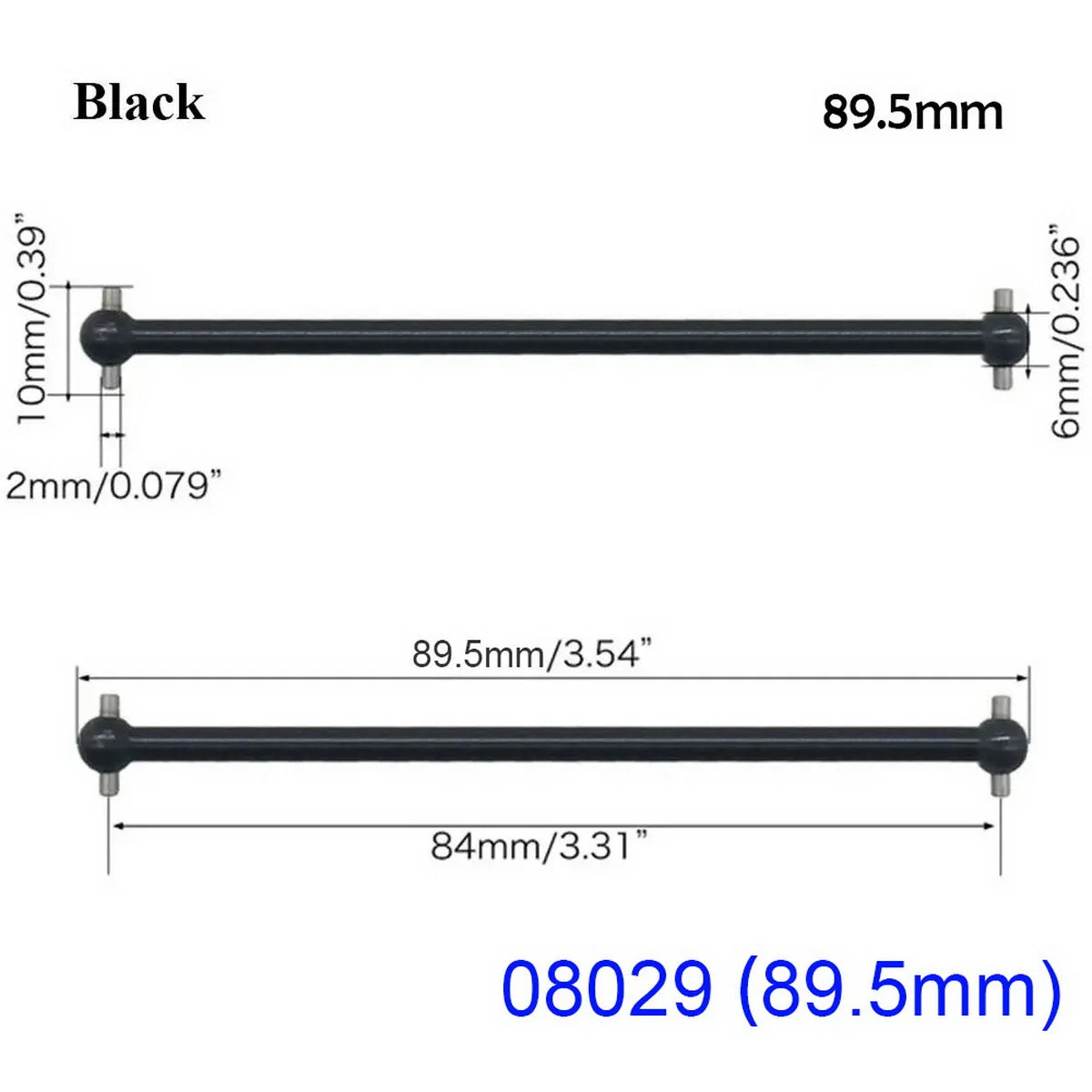 HSP Unlimited 2Pcs RC Car Steel Metal Drive Shaft Dogbone Length 61mm 63mm 70mm 77mm 84mm 87mm 89.5mm 100mm