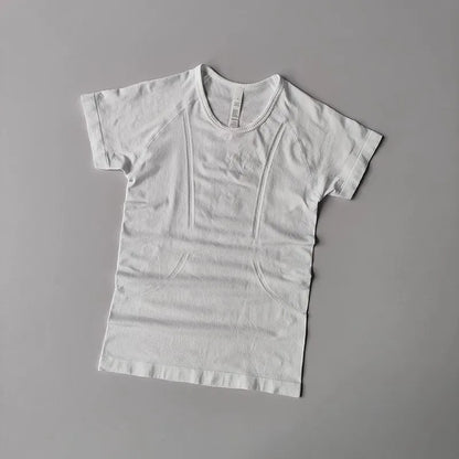 Women's yoga sports short sleeved T-shirt, 2025 new slim training and fitness clothing