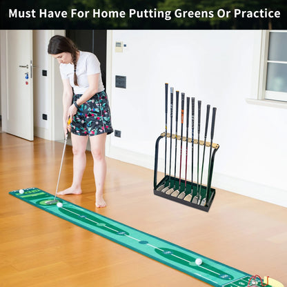 Golf Club Holder Wooden Golf Club Rack for 9 Golf Clubs Golf Putter Stand Display Organizer for Storage Indoor Home Garage