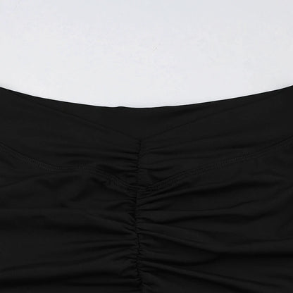 Darlingaga Casual Solid Ruched Skinny Summer Shorts Women Sportswear Gym Basic Short Pants Folds Yoga Clothing Streetwear Bottom