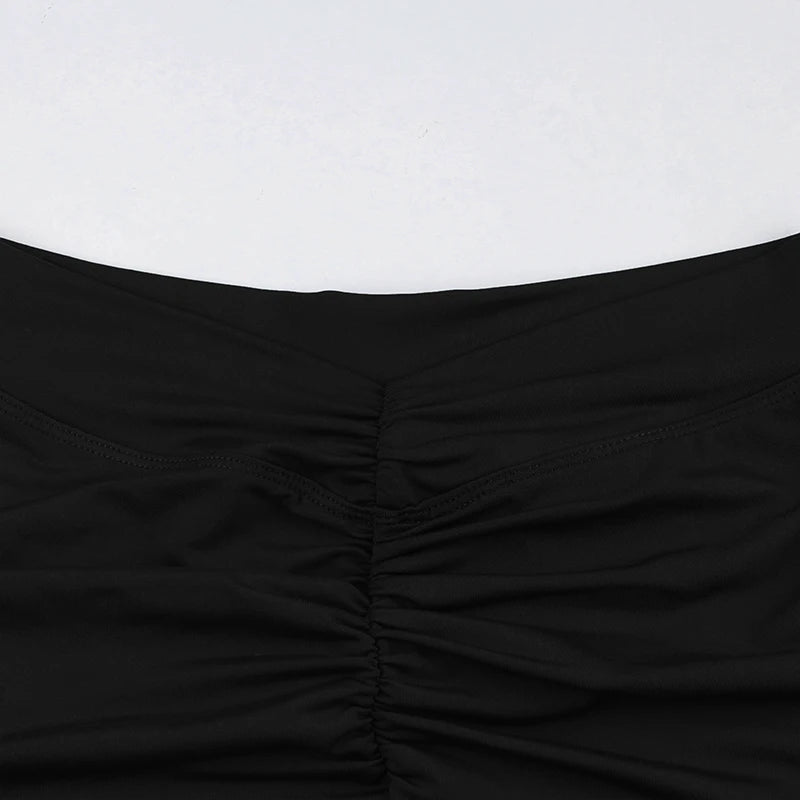 Darlingaga Casual Solid Ruched Skinny Summer Shorts Women Sportswear Gym Basic Short Pants Folds Yoga Clothing Streetwear Bottom