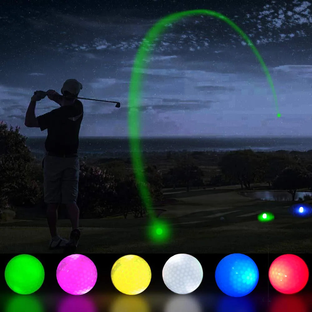 5Pcs LED Light up Golf Balls, Glow in The Dark Night Golf Balls - Multi Colors of Blue, Orange, Red, White, Green, Pink