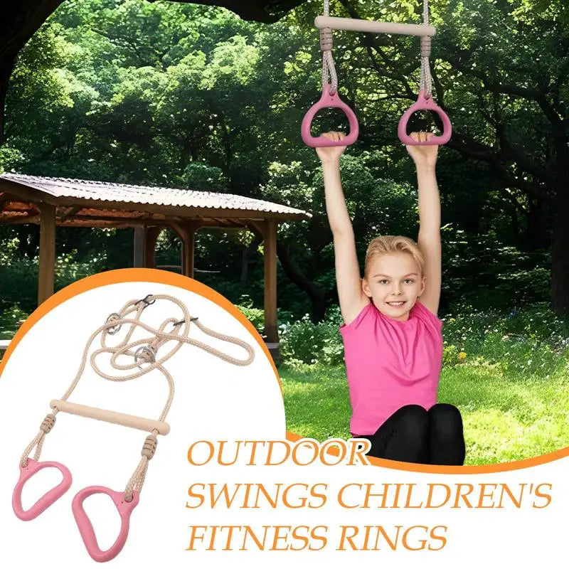 Trapeze Swing Gym Equipment Rings Bar Adjustable Sensory Ergonomic Stable Game For Kids Adults Children Backyard Playground