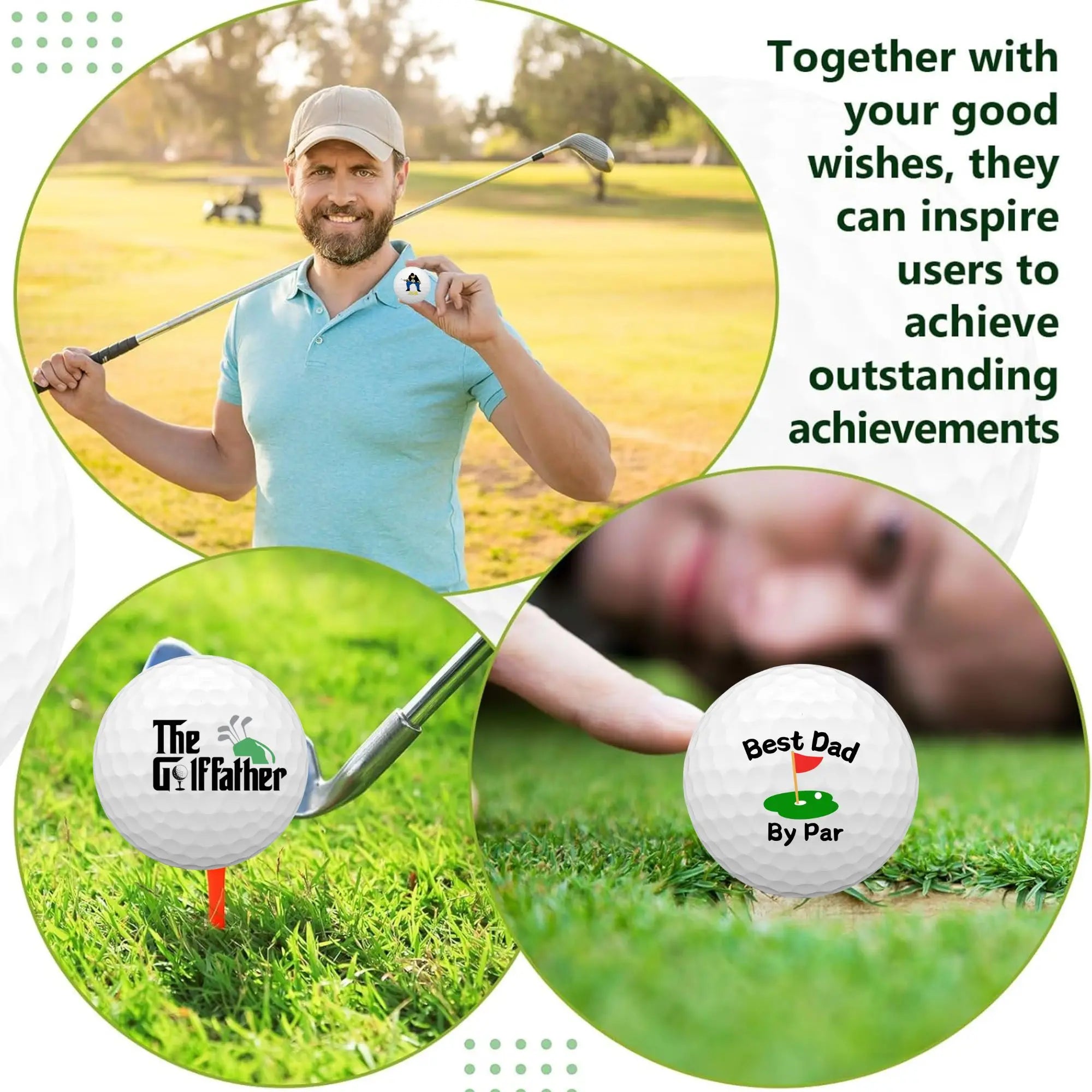 2 counts Funny Golf Balls Gift Set Funny Novelty GolferPresent for Men Dad Golfing Fan One Standard Size Unit