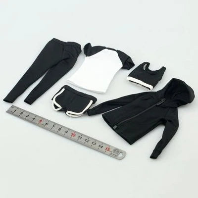 FA007 1/6 Female Figure Accessory Yoga Clothing Fitness Wear Hoodie Sweatshirt Sweatpants Suit Clothes Set for 12'' Body Collect