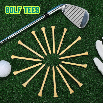 Golf Tees Durable Bamboo Tees 50Pcs/100Pcs 100Pcs 3-1/4" Friendly Biodegradable Material Reduce Friction Side Spin More Stable