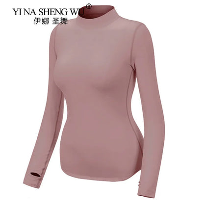 Yoga Tops Autumn Winter New Sports Fitness Yoga Clothes Tops Simple Stretch Yoga Clothes Long Sleeve T-shirt Women Shirt New