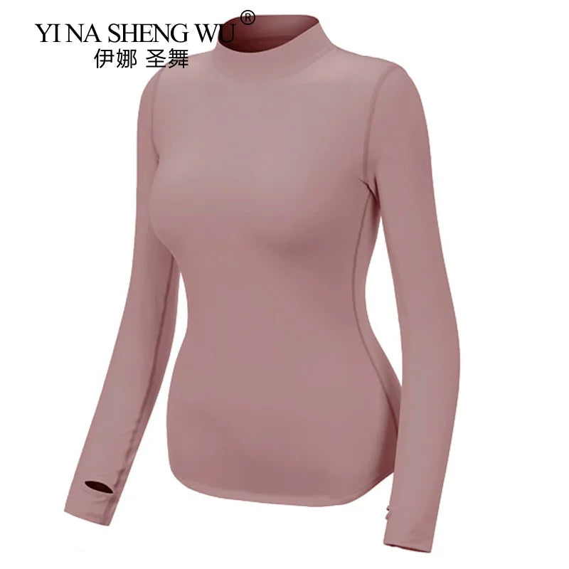 Yoga Tops Autumn Winter New Sports Fitness Yoga Clothes Tops Simple Stretch Yoga Clothes Long Sleeve T-shirt Women Shirt New