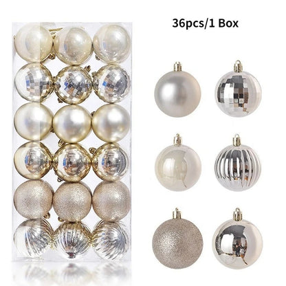 24/36Pcs Christmas Balls 4CM Ball Christmas Tree Pendant Ornaments for Home Party Decor 2025 New Year Navidad Gifts Accessories