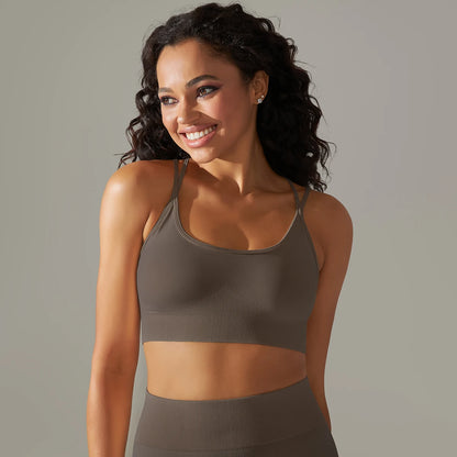 Women Sports Bra Sexy Yoga Bra Fitness Top for Gym Cross Straps Camisole Bra Seamless Workout Running Women Bra Yoga Clothing