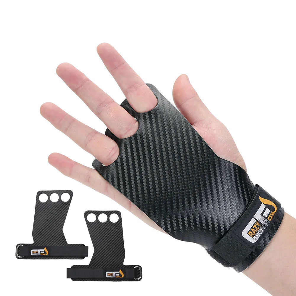 Carbon Gymnastics Hand Grips Weightlifting Workout Gym Gloves Palm Protection for Kettlebell Pull Up Gymnastic Crossfit Grip