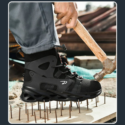 Safety Shoes for Men High-top Anti-impact and Anti-piercing Work Shoes, Fashionable Men's Sports Shoes, and Safety Pro