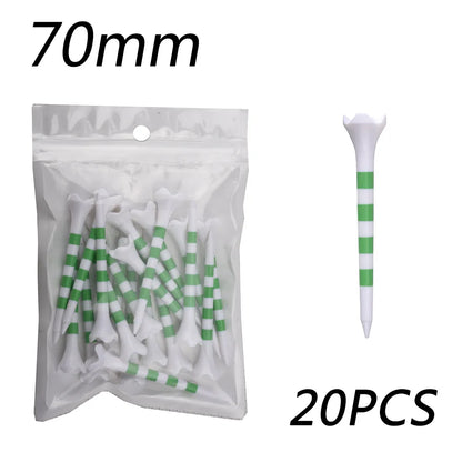 20 Pcs Golf Tees Stand Printing Scale Unbreakable Reduces Friction Golf Tees Plastic Side Spin 5 Prongs Tee Golf Supplies