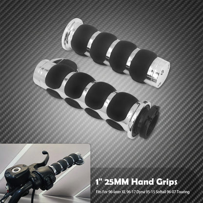 1" Motorcycle Hand Grips 25mm Handlebar Handle Bar For Harley Touring FLHR Softail Fat Boy Sportster XL 883 1200 Dyna For Honda
