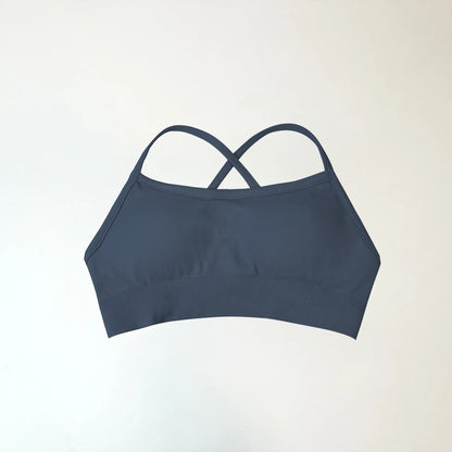 Backless Sports Bra High Support Fitness Underwear Back Cross Gym Crop Top Women Training Running Workout Seamless Bras