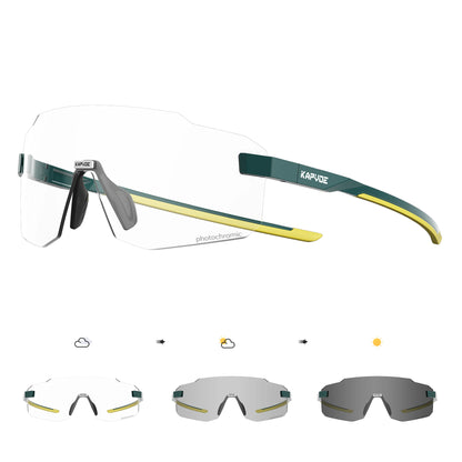 Kapvoe Photochromic Cycling Glasses UV400 Running Sunglasses Lightweight Bicycle MTB Bike Eyewear Sports Safety Goggles